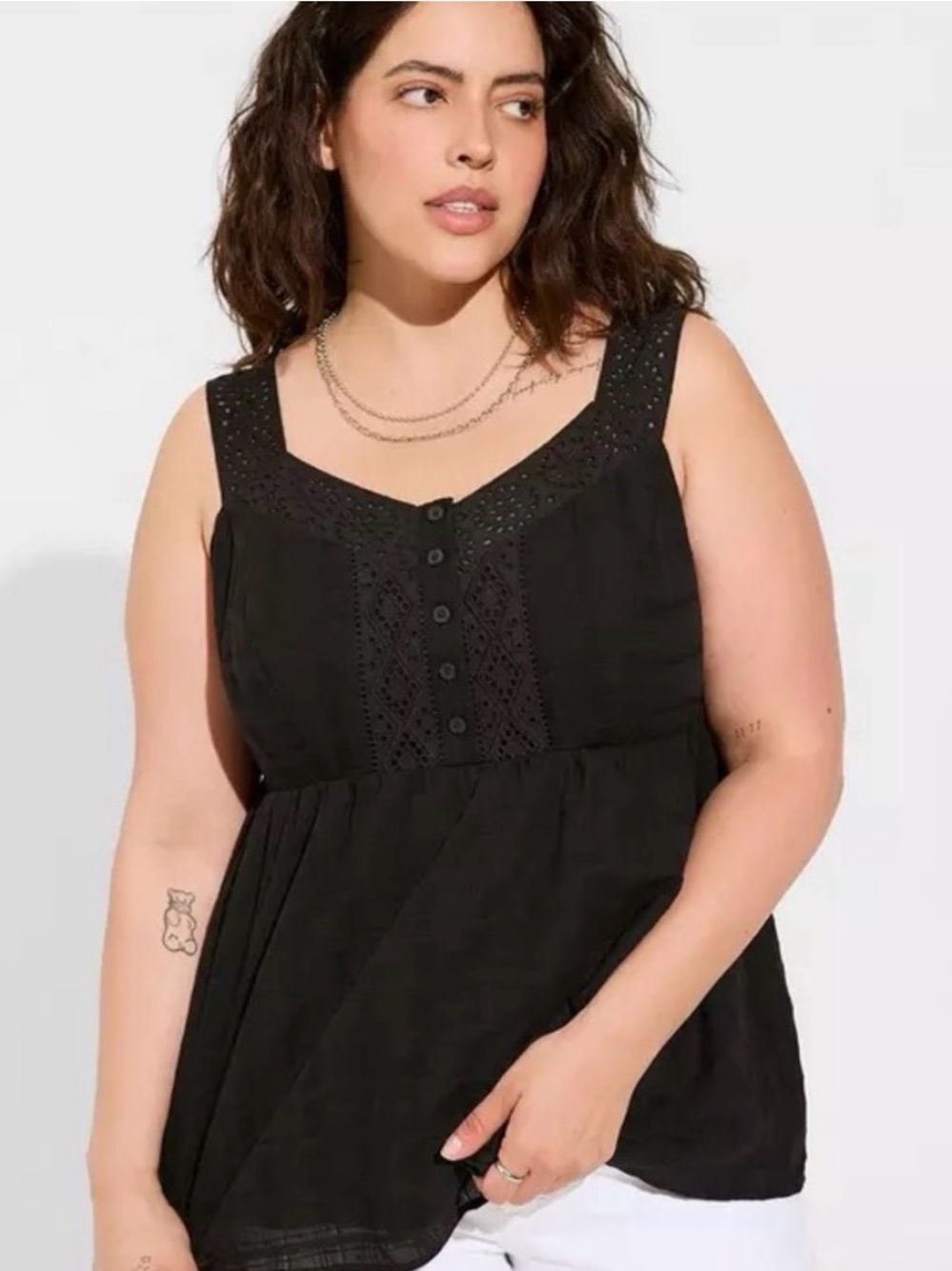 Torrid 2 Black Babydoll Tank Top
